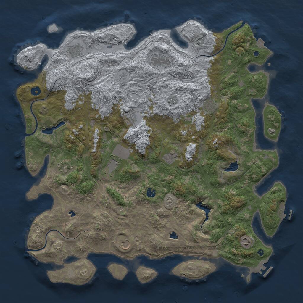 Rust Map: Procedural Map, Size: 4800, Seed: 583591503, 17 Monuments