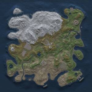 Thumbnail Rust Map: Procedural Map, Size: 3500, Seed: 774545226, 13 Monuments