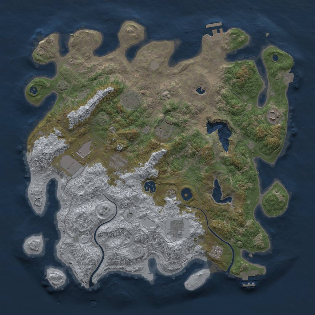 Rust Map: Procedural Map, Size: 4000, Seed: 273094783, 14 Monuments