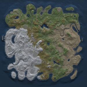 Thumbnail Rust Map: Procedural Map, Size: 4500, Seed: 11177321, 16 Monuments