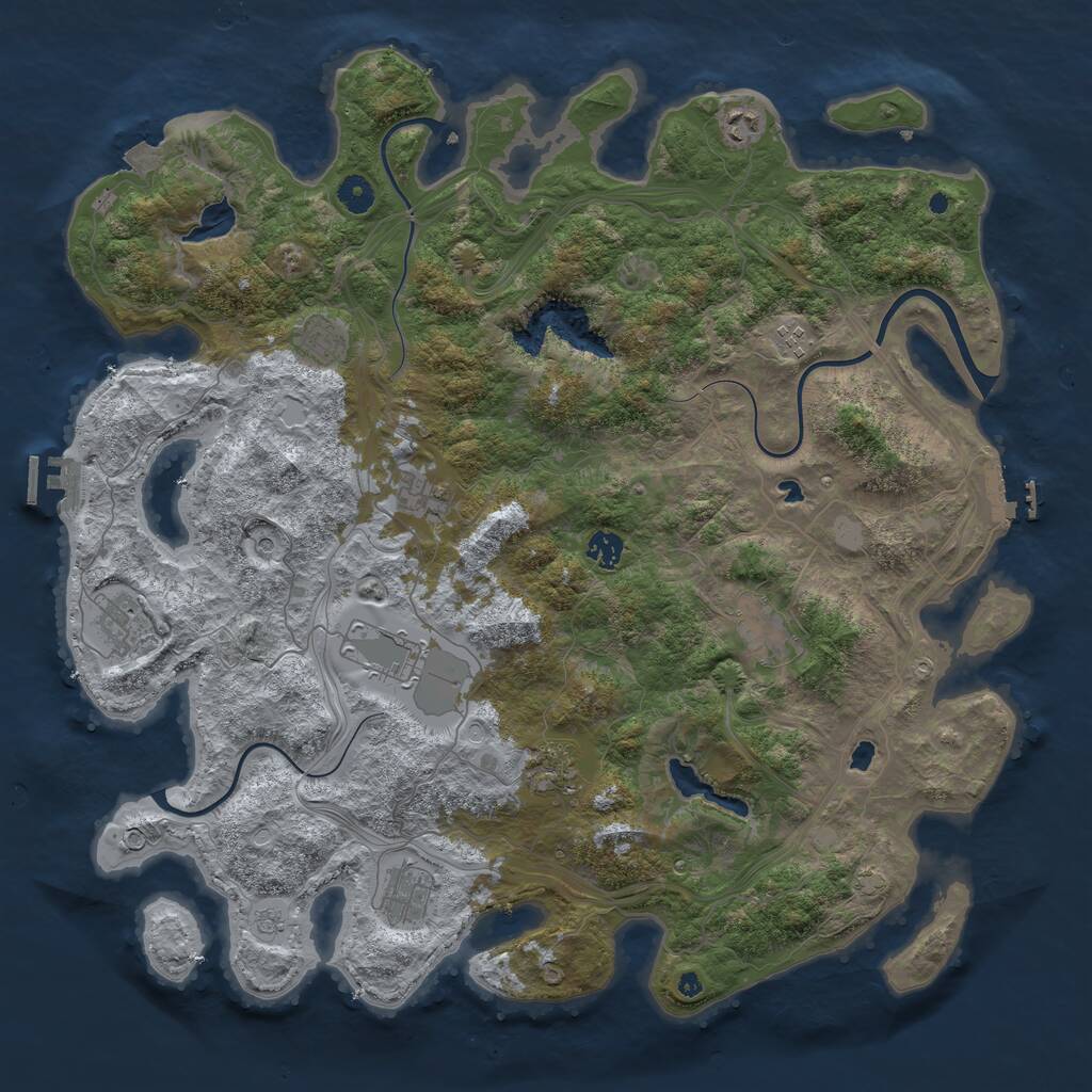 Rust Map: Procedural Map, Size: 4500, Seed: 11177321, 16 Monuments