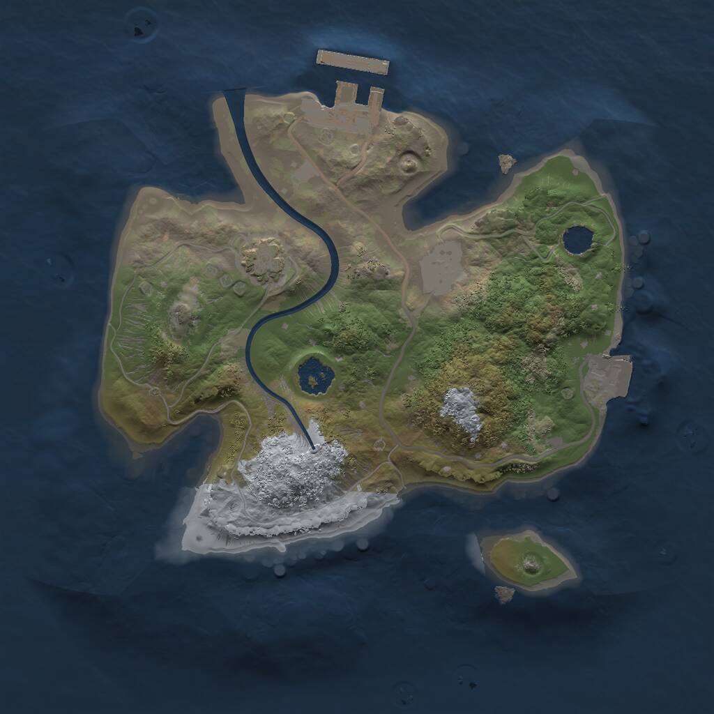 Rust Map: Procedural Map, Size: 2000, Seed: 77777777, 3 Monuments