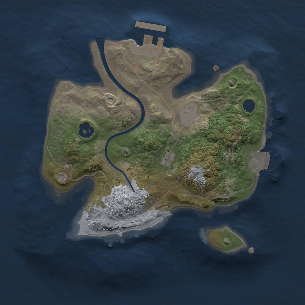 Rust Map: Procedural Map, Size: 2000, Seed: 77777777, 2 Monuments