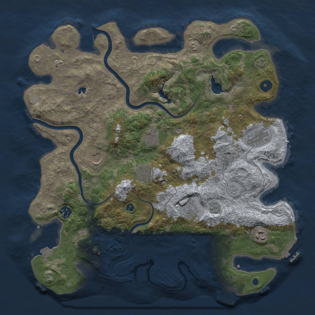 Rust Map: Procedural Map, Size: 4000, Seed: 273789725, 14 Monuments