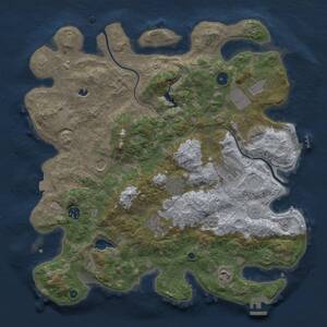 Thumbnail Rust Map: Procedural Map, Size: 4000, Seed: 273789725, 14 Monuments