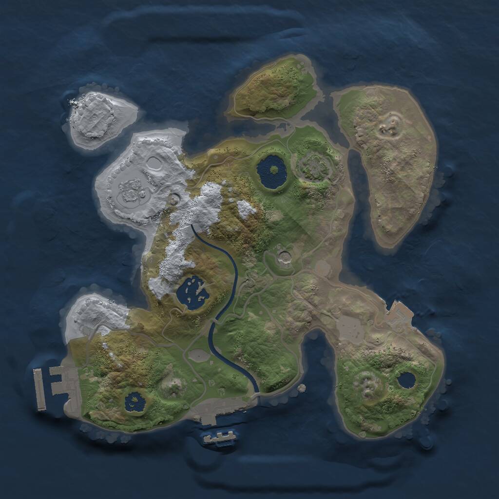 Rust Map: Procedural Map, Size: 2400, Seed: 419576257, 7 Monuments