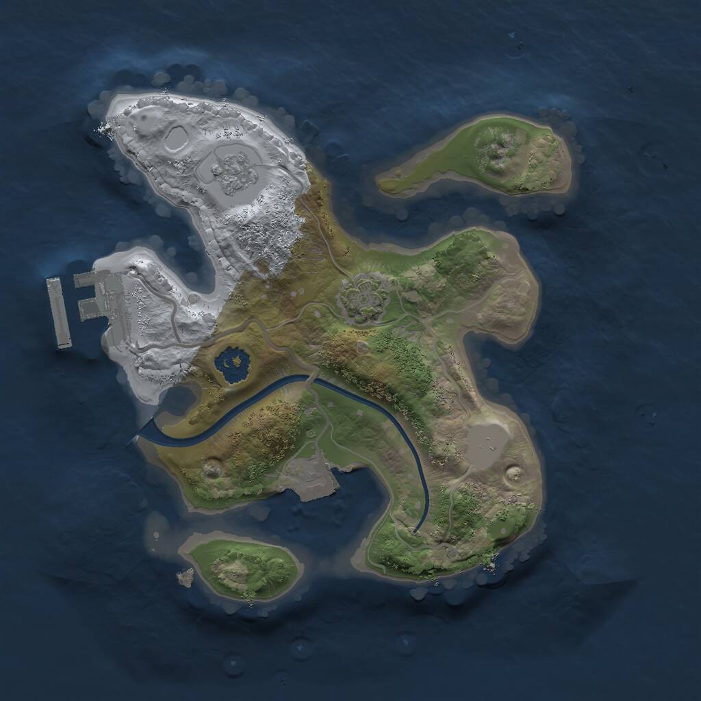 Rust Map: Procedural Map, Size: 2000, Seed: 8888888, 4 Monuments