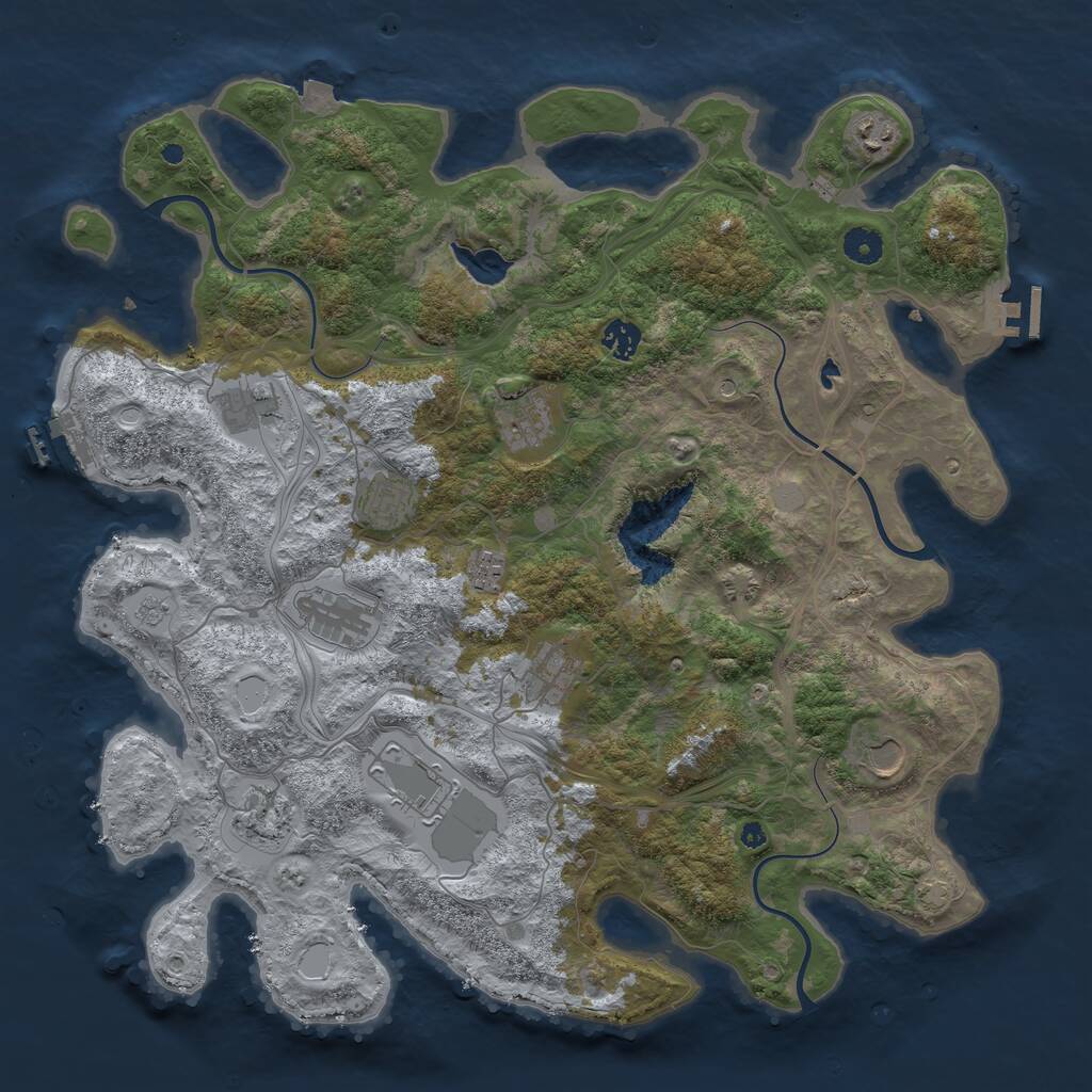 Rust Map: Procedural Map, Size: 4250, Seed: 1534028523, 17 Monuments