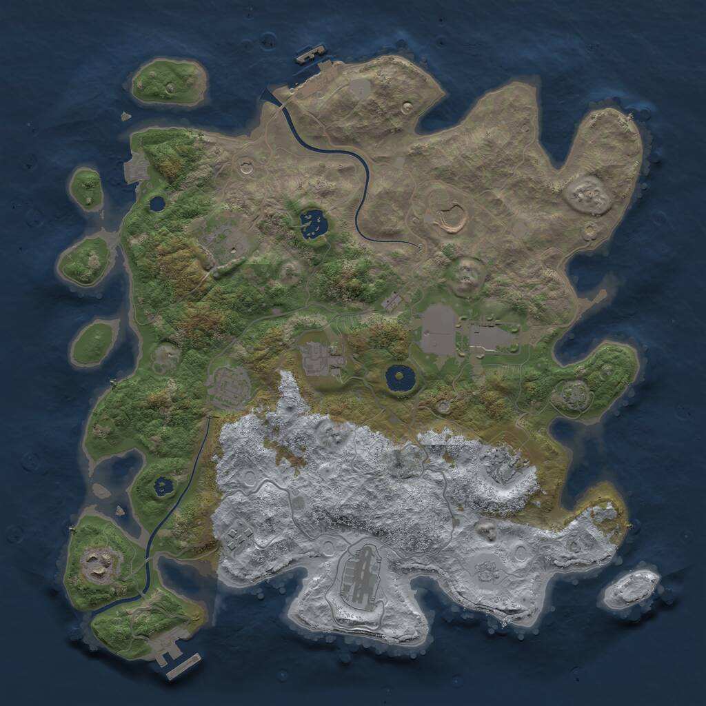 Rust Map: Procedural Map, Size: 3700, Seed: 1757342030, 16 Monuments