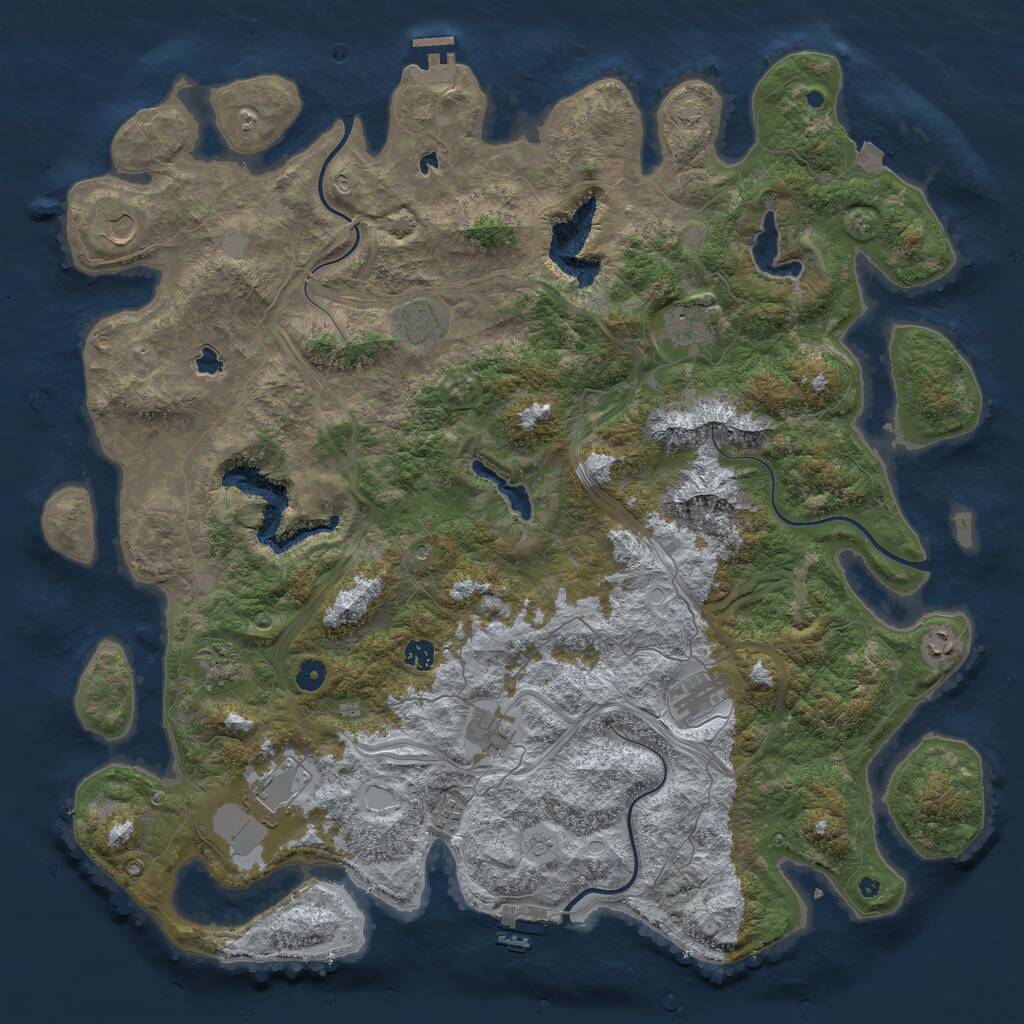 Rust Map: Procedural Map, Size: 5000, Seed: 1375727300, 16 Monuments