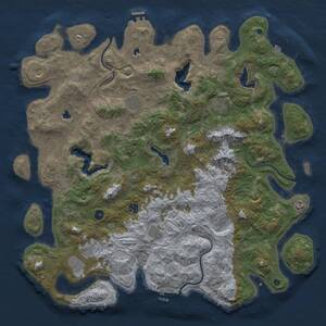 Thumbnail Rust Map: Procedural Map, Size: 5000, Seed: 1375727300, 16 Monuments