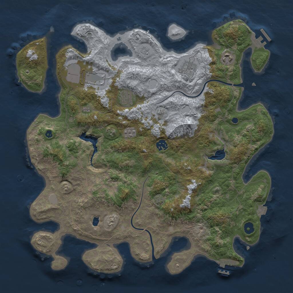 Rust Map: Procedural Map, Size: 4000, Seed: 130394, 12 Monuments