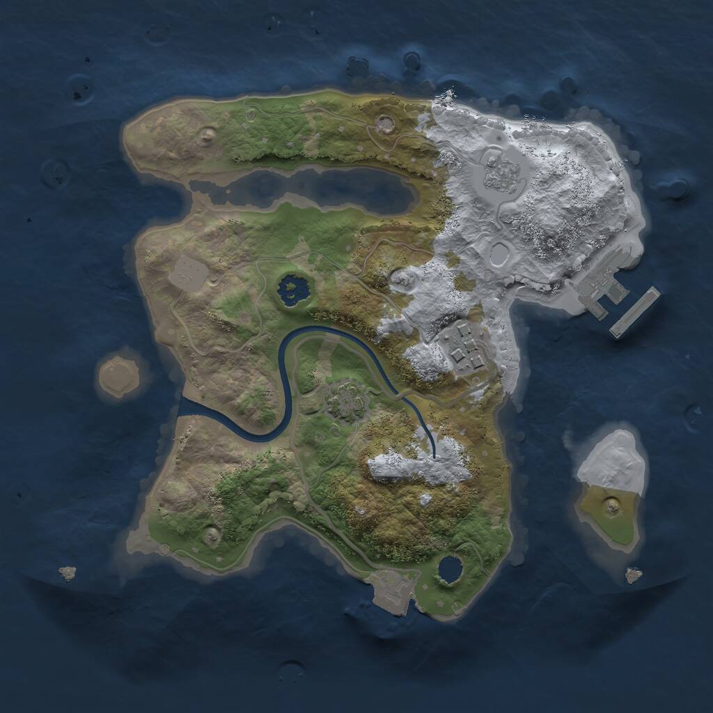 Rust Map: Procedural Map, Size: 2300, Seed: 217659963, 5 Monuments