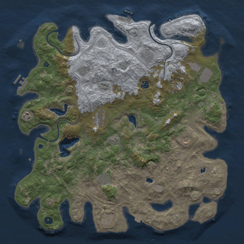 Rust Map: Procedural Map, Size: 4500, Seed: 756815619, 17 Monuments