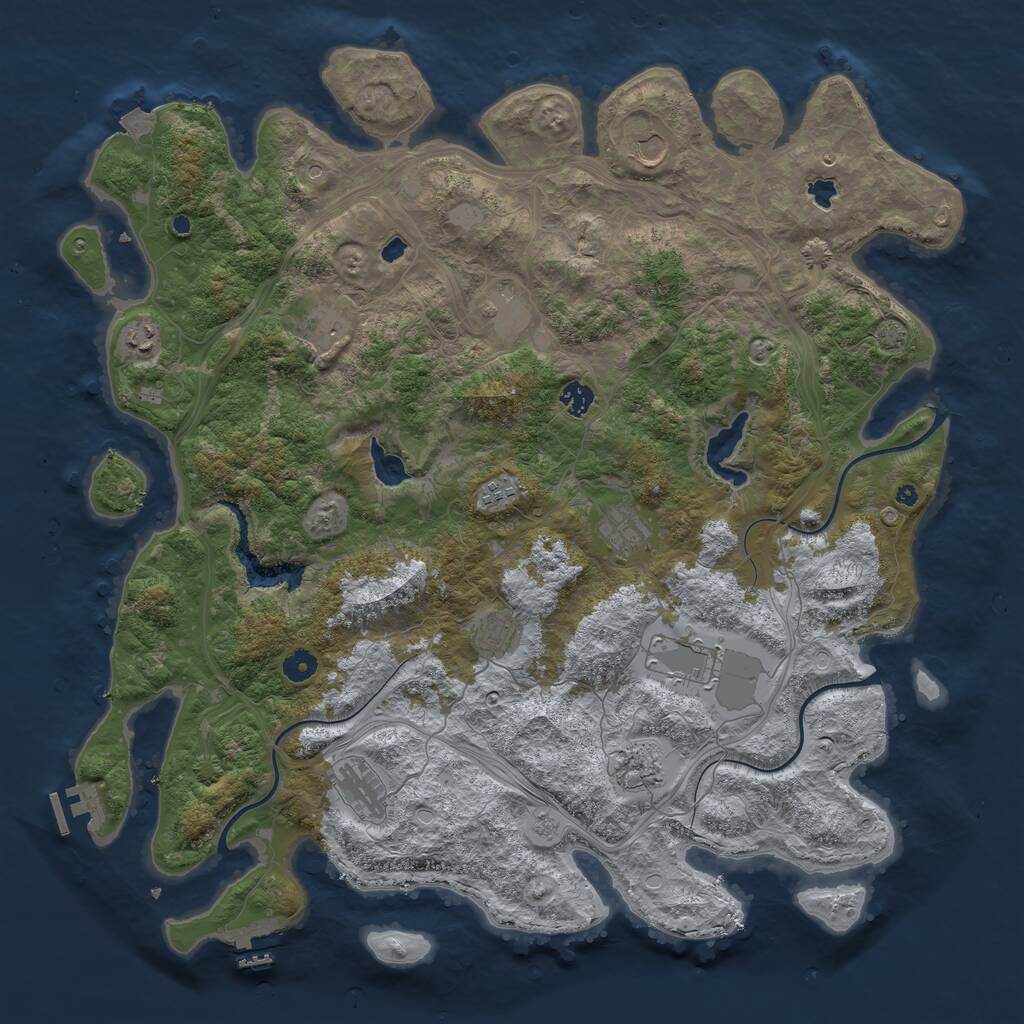 Rust Map: Procedural Map, Size: 4716, Seed: 117016, 17 Monuments