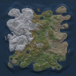 Thumbnail Rust Map: Procedural Map, Size: 3500, Seed: 1059000621, 14 Monuments