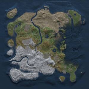 Thumbnail Rust Map: Procedural Map, Size: 3500, Seed: 1830169518, 14 Monuments