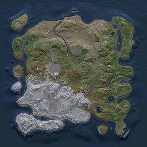 Thumbnail Rust Map: Procedural Map, Size: 3500, Seed: 1830169518, 14 Monuments