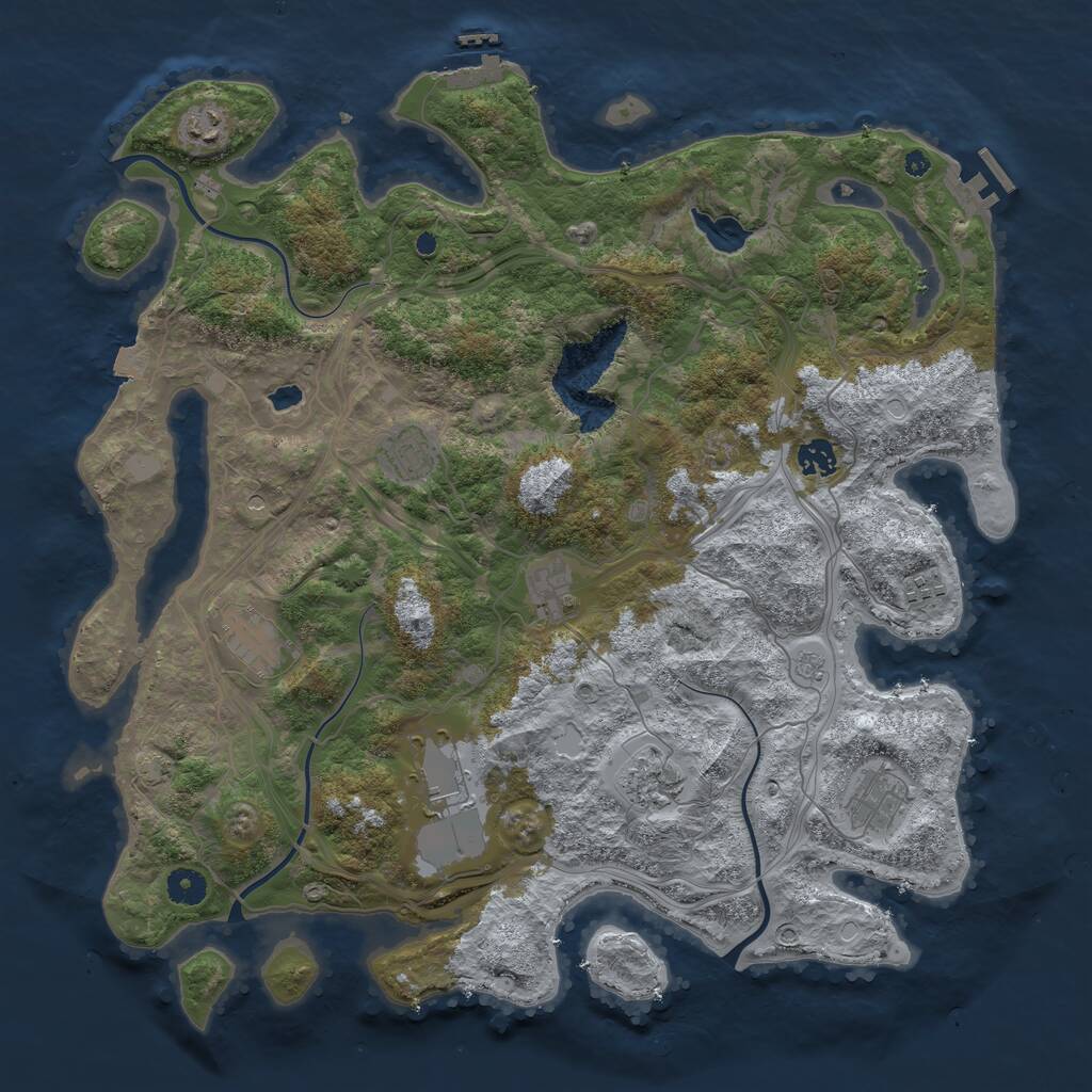 Rust Map: Procedural Map, Size: 4250, Seed: 344446970, 15 Monuments