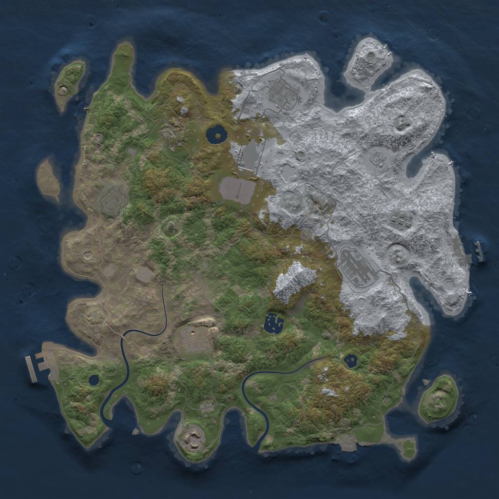 Rust Map: Procedural Map, Size: 3750, Seed: 383716340, 15 Monuments