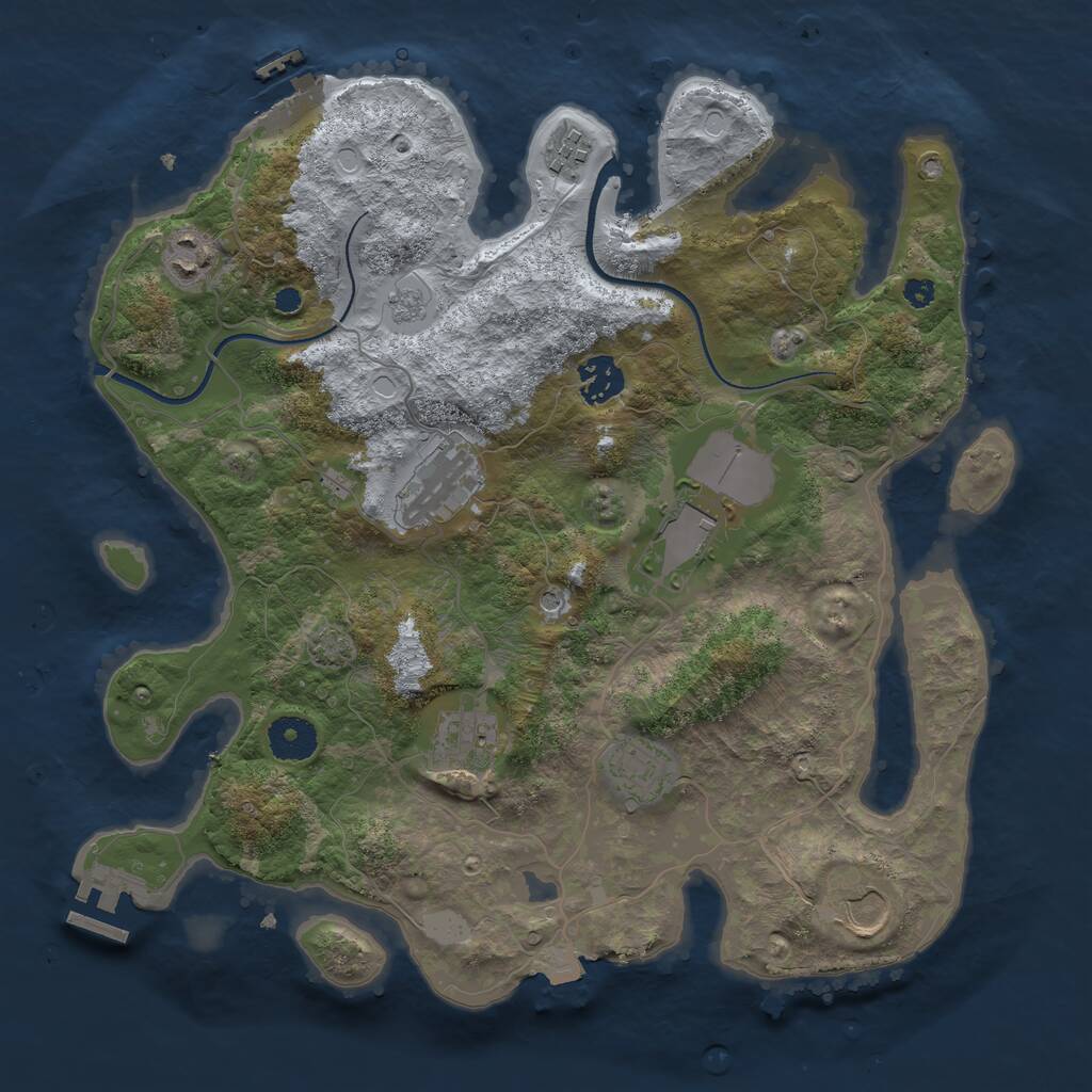 Rust Map: Procedural Map, Size: 3500, Seed: 1619832037, 14 Monuments