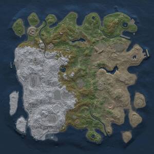 Thumbnail Rust Map: Procedural Map, Size: 4245, Seed: 779699744, 16 Monuments