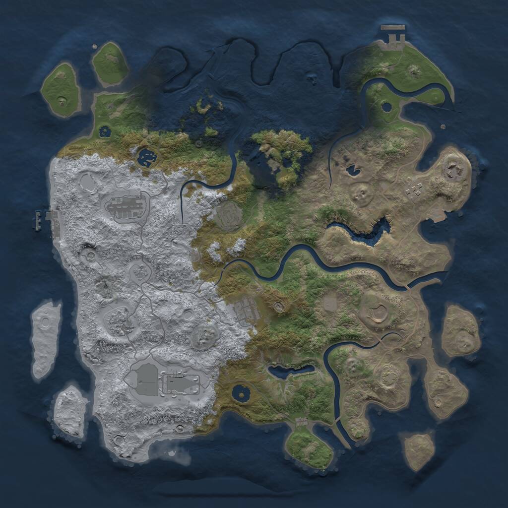 Rust Map: Procedural Map, Size: 4245, Seed: 779699744, 16 Monuments