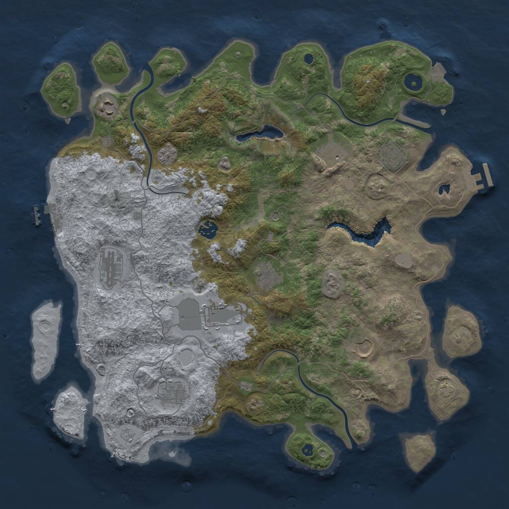 Rust Map: Procedural Map, Size: 4245, Seed: 779699744, 16 Monuments