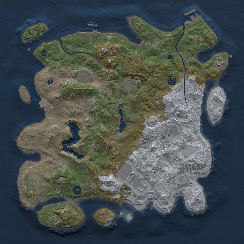 Rust Map: Procedural Map, Size: 4000, Seed: 2045728882, 14 Monuments