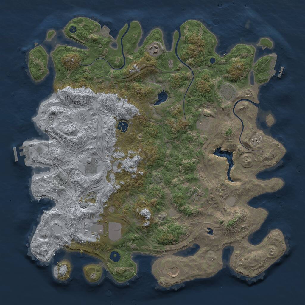 Rust Map: Procedural Map, Size: 4300, Seed: 12682, 15 Monuments