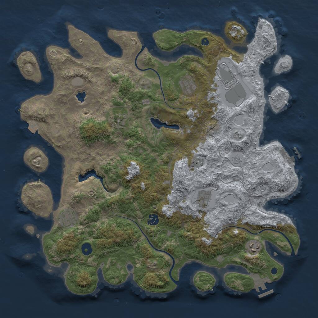 Rust Map: Procedural Map, Size: 4100, Seed: 2091599, 14 Monuments