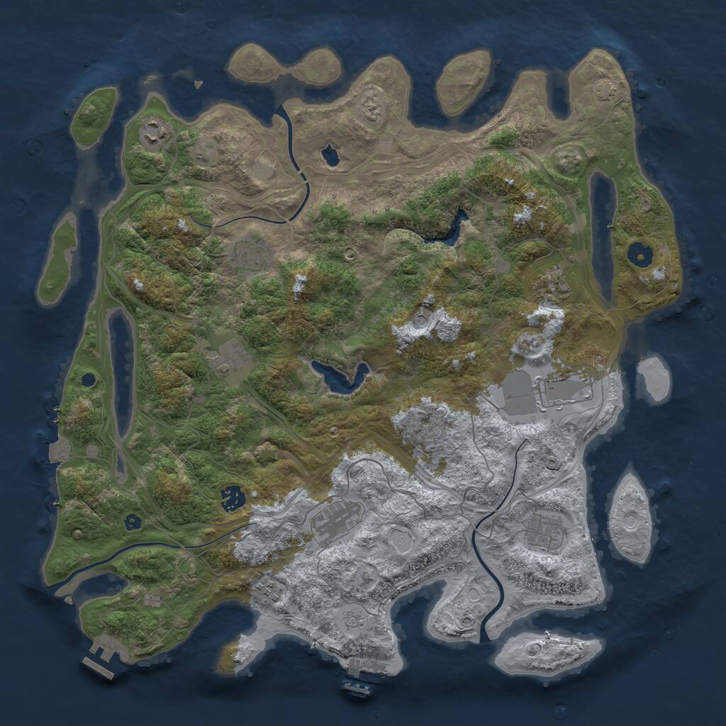 Rust Map: Procedural Map, Size: 4300, Seed: 514663563, 15 Monuments