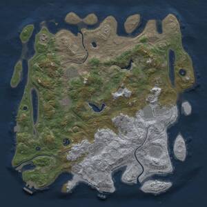 Thumbnail Rust Map: Procedural Map, Size: 4300, Seed: 514663563, 15 Monuments