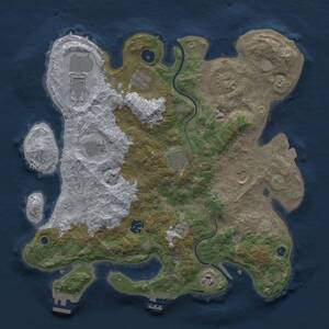 Thumbnail Rust Map: Procedural Map, Size: 3750, Seed: 555229448, 15 Monuments