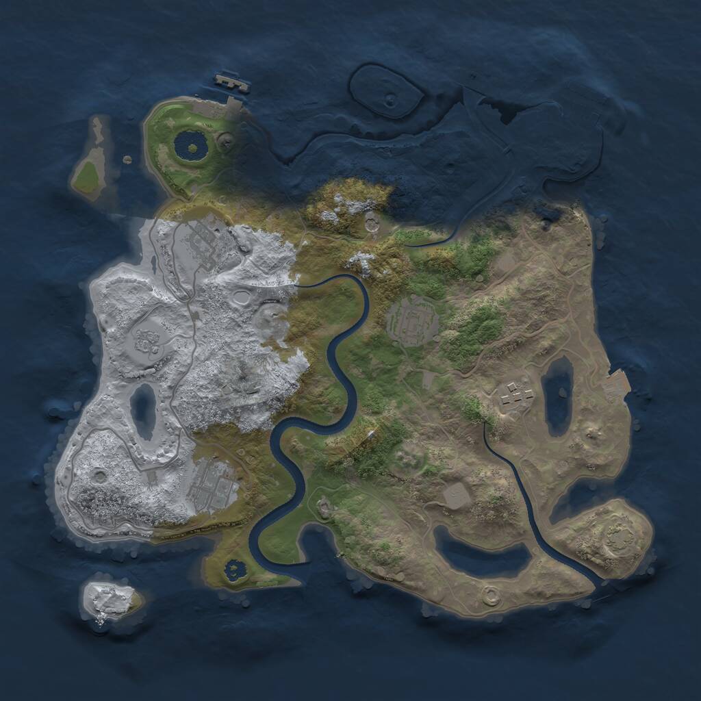 Rust Map: Procedural Map, Size: 3240, Seed: 51114202, 10 Monuments