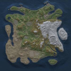 Thumbnail Rust Map: Procedural Map, Size: 3500, Seed: 1639967429, 13 Monuments