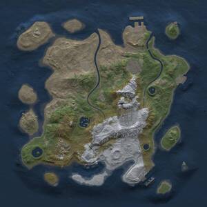 Thumbnail Rust Map: Procedural Map, Size: 3000, Seed: 1747713755, 9 Monuments