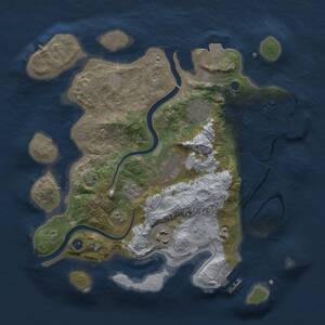 Thumbnail Rust Map: Procedural Map, Size: 3000, Seed: 1747713755, 10 Monuments