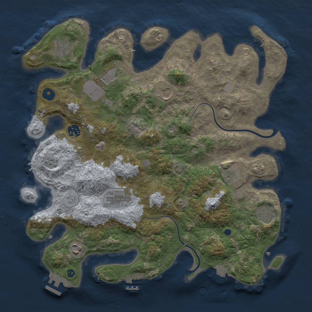 Rust Map: Procedural Map, Size: 3800, Seed: 580583094, 15 Monuments