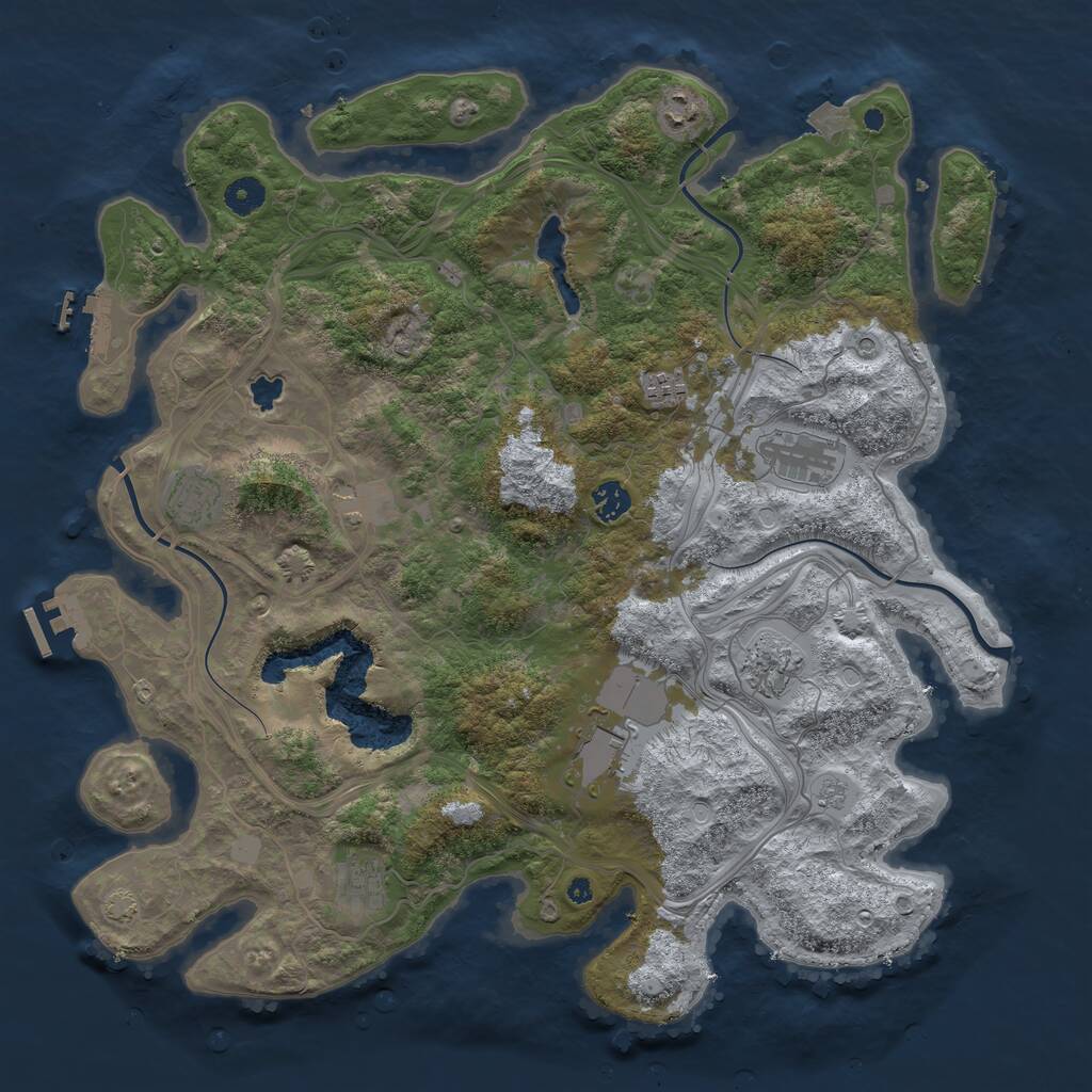 Rust Map: Procedural Map, Size: 4250, Seed: 1145144108, 15 Monuments