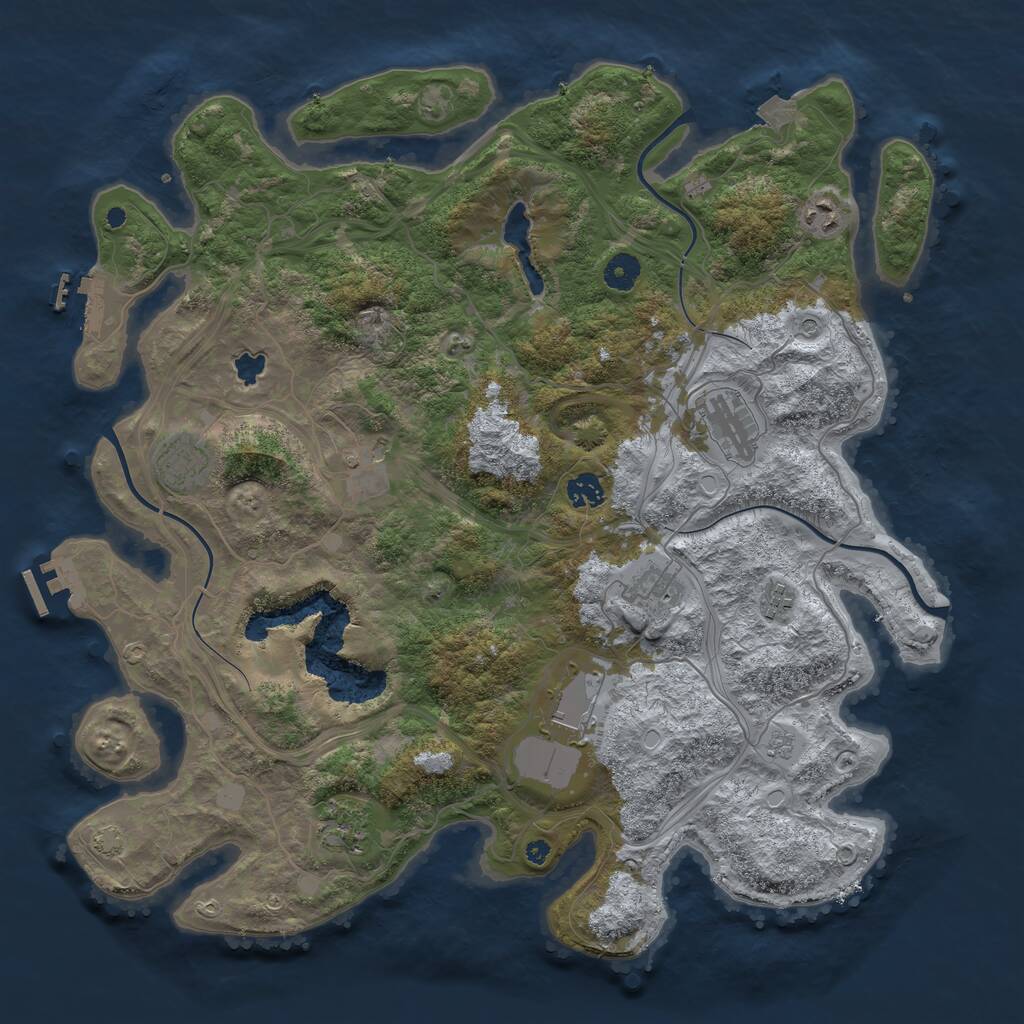 Rust Map: Procedural Map, Size: 4250, Seed: 1145144108, 15 Monuments