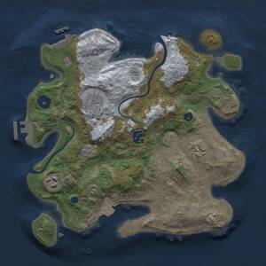 Thumbnail Rust Map: Procedural Map, Size: 3000, Seed: 989561369, 11 Monuments