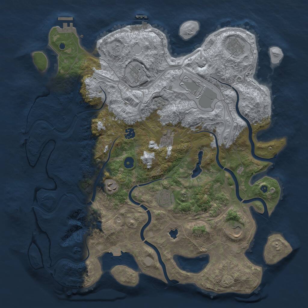 Rust Map: Procedural Map, Size: 4250, Seed: 1942788197, 15 Monuments