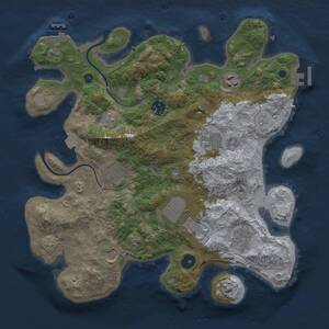 Thumbnail Rust Map: Procedural Map, Size: 3500, Seed: 837259544, 14 Monuments