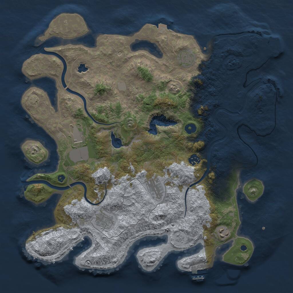 Rust Map: Procedural Map, Size: 4000, Seed: 9953, 13 Monuments