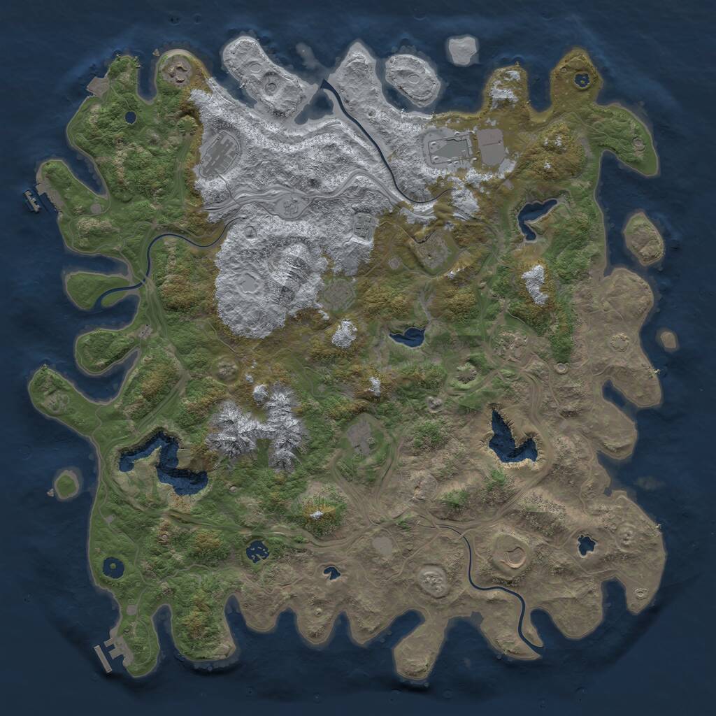 Rust Map: Procedural Map, Size: 5000, Seed: 27218997, 16 Monuments