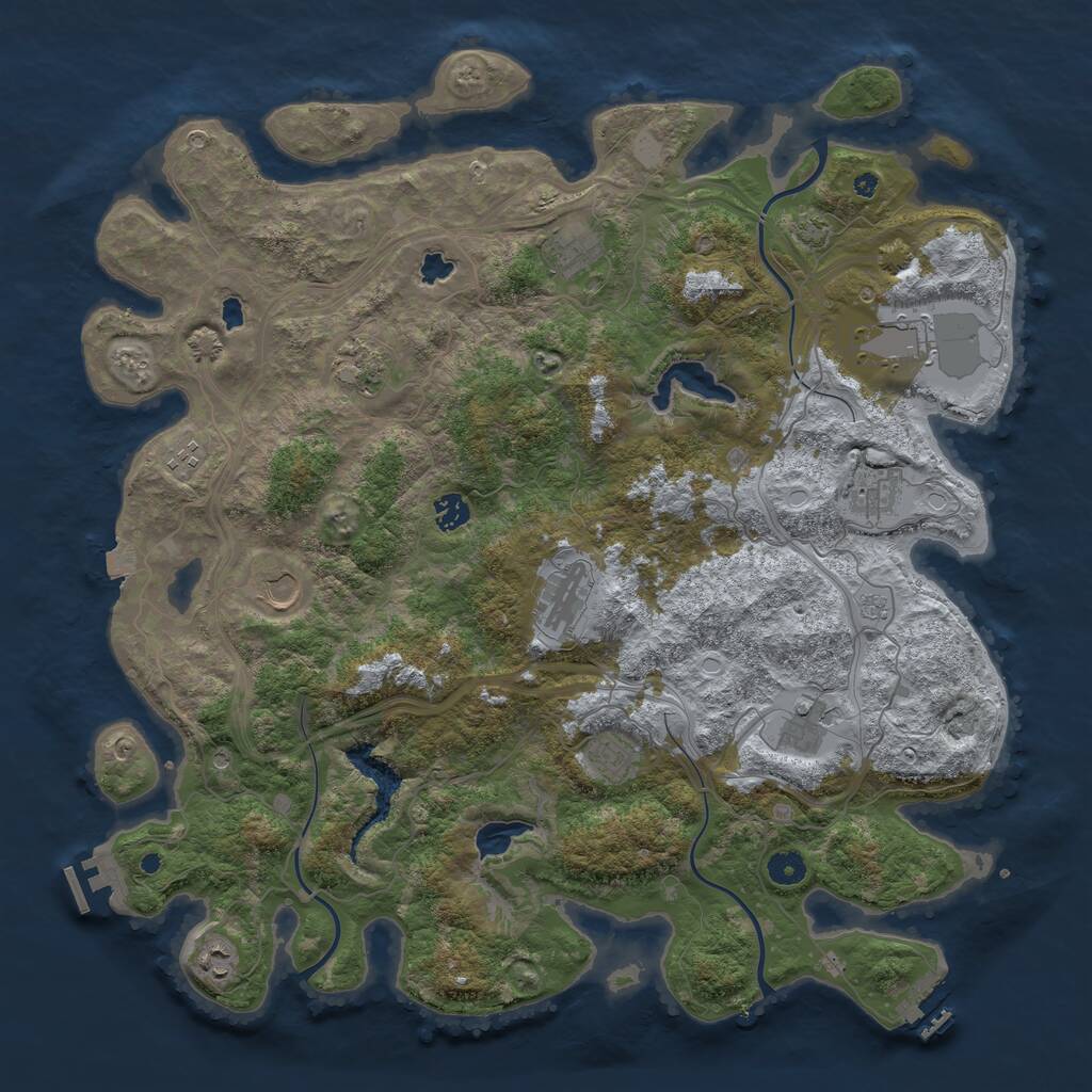 Rust Map: Procedural Map, Size: 4500, Seed: 1872125481, 17 Monuments