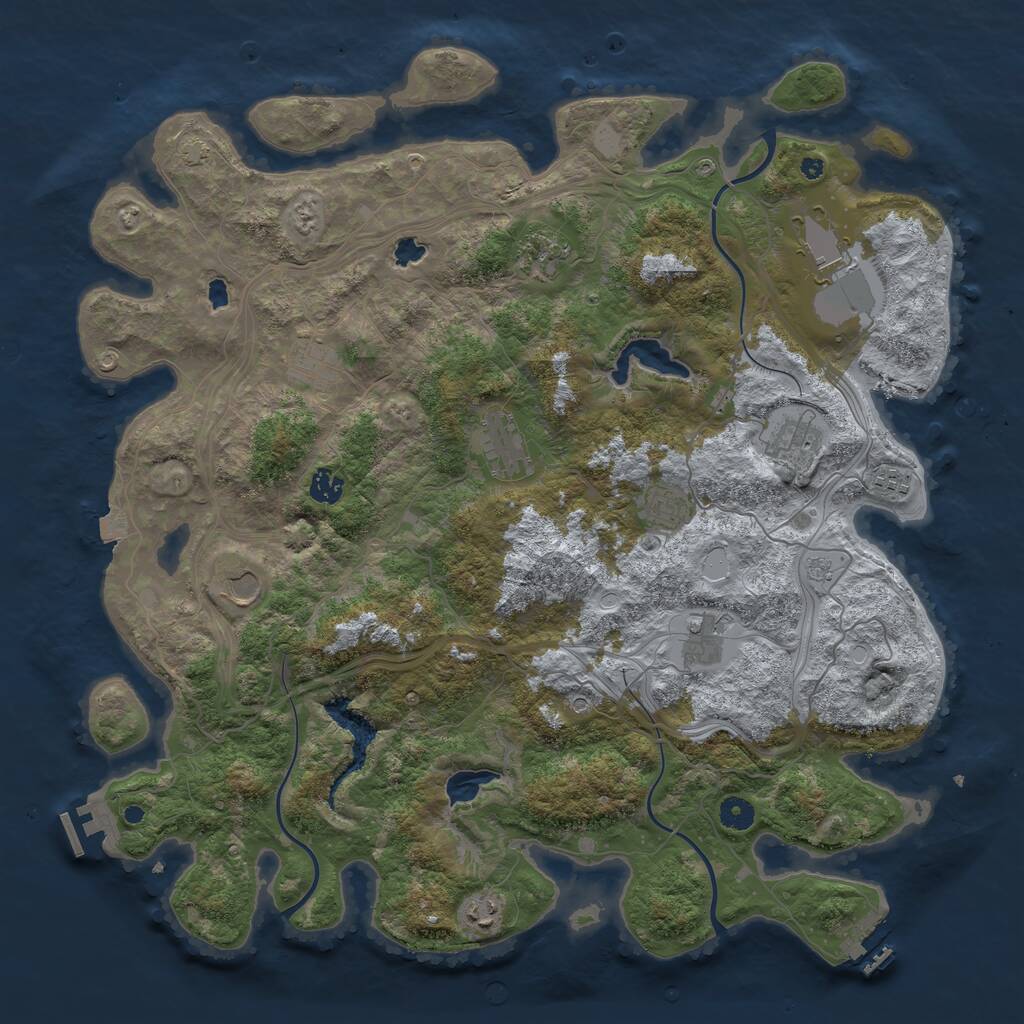 Rust Map: Procedural Map, Size: 4500, Seed: 1872125481, 17 Monuments