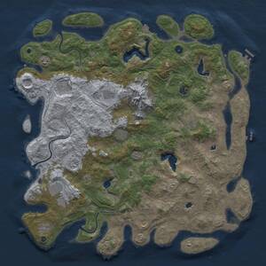 Thumbnail Rust Map: Procedural Map, Size: 5000, Seed: 968027226, 17 Monuments
