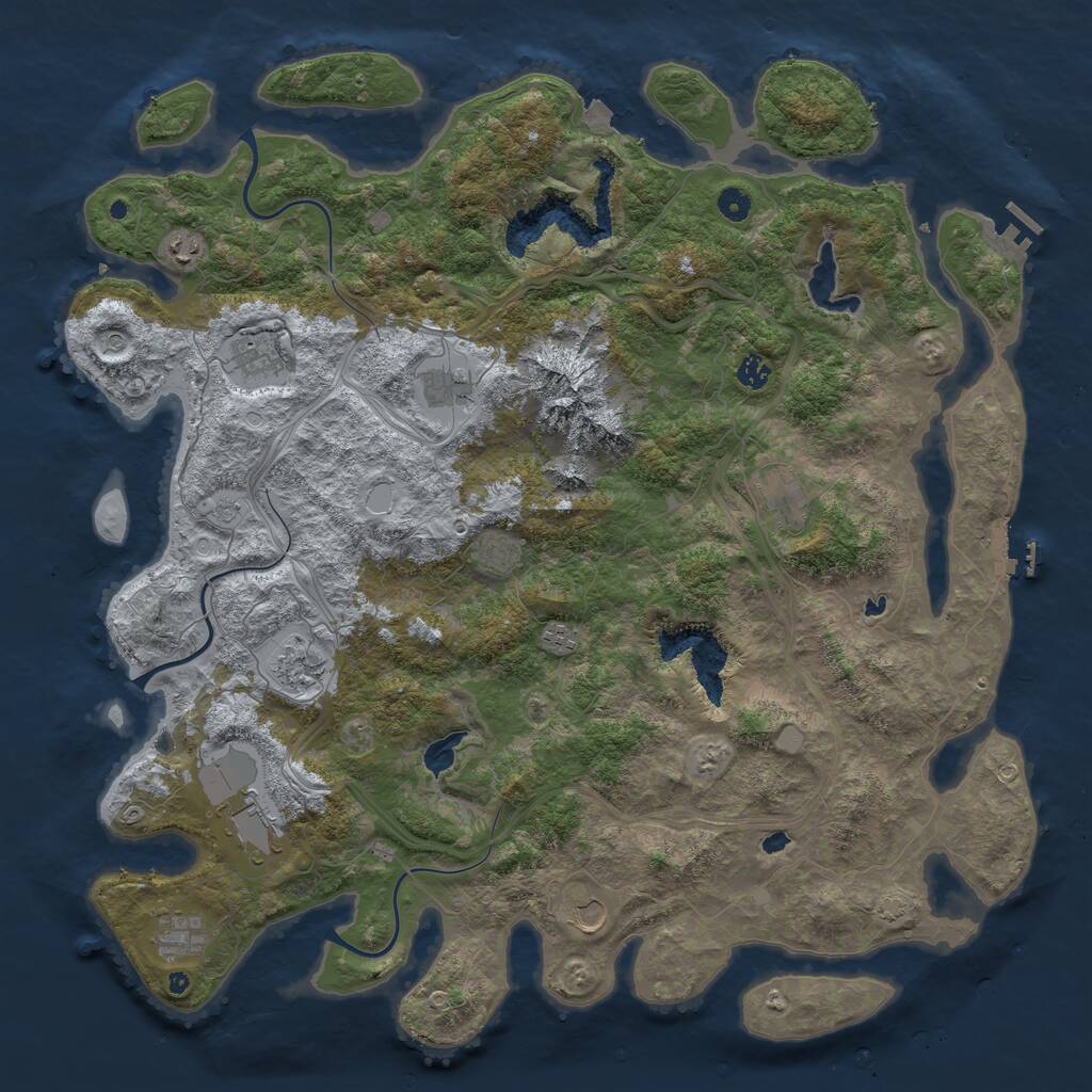 Rust Map: Procedural Map, Size: 5000, Seed: 968027226, 17 Monuments